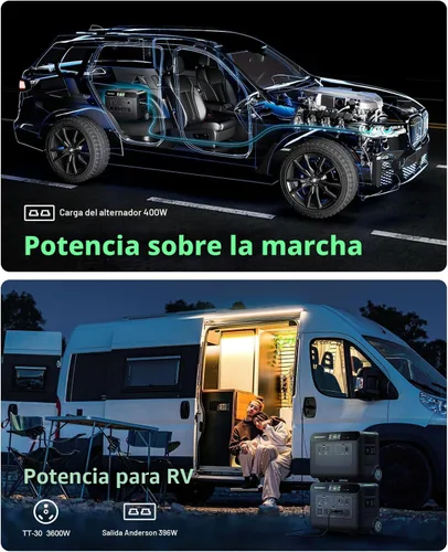 Miniatura 7 de GROWATT Estación de energía portátil de 3600 Wh, generador solar eléctrico HELIOS 3600 para uso doméstico, expandible a salida de CA de 240 V/7200