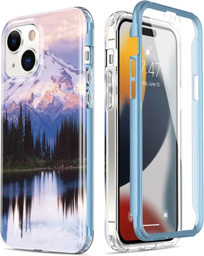 Miniatura 25 de Esdot Funda para iPhone 15 Pro con protector de pantalla integrado, funda duradera con diseños de moda para mujeres y niñas, elegante funda Piedra