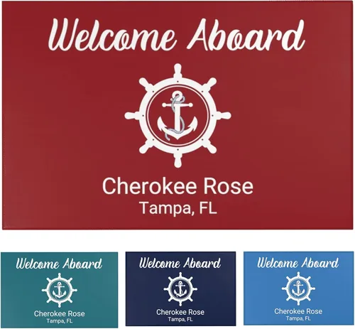 Tapete de bienvenida a bordo para barcos, alfombra náutica personalizada, tapete personalizado, decoración costera, regalos marítimos, decoración de