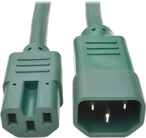 Miniatura 2 de Tripp Lite Cable de extensión de alimentación resistente de 6 pies, C14 a C15, 15A, 14 AWG, rojo (P018-006-ARD)