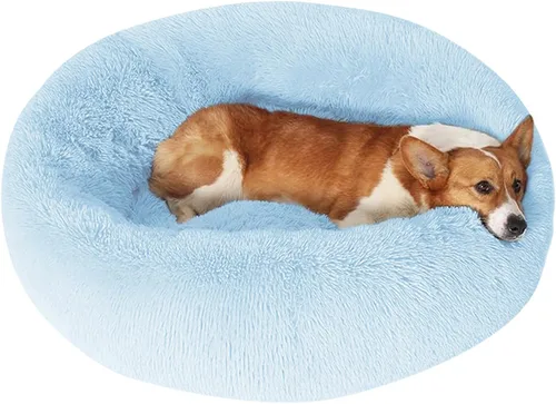 Miniatura 25 de JOLLYVOGUE - Cama para perros y gatos, cama relajante y antiestrés para mascotas y perros pequeños, cojín esponjoso en forma de dona para mascotas