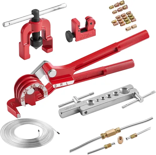 VEVOR Kit de reparación de línea de freno de 3/16 pulgadas, kit de herramientas de engarzado de línea de freno único de 45°, línea de freno