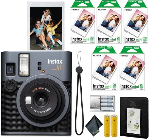 Miniatura 8 de Fujifilm Paquete de cámara de película instantánea Instax Mini 41 con paquete económico de película instantánea (60 hojas/fotos) + 4 pilas AA