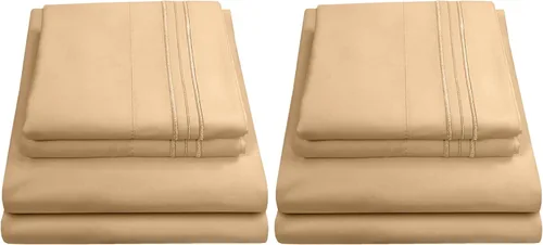 Miniatura 80 de Juego de sábanas de 1800 hilos – Sábanas de microfibra cepillada suave de calidad egipcia – Juego de ropa de cama de lujo con sábana encimera