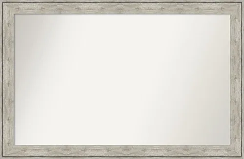 Miniatura 338 de Amanti Art Espejo de baño plateado para sobre fregadero, 28 x 47 pulgadas, espejo rectangular de plata imperial, marco de madera tradicional de gran