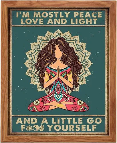 Miniatura 9 de Divertido arte de pared bohemio de 11 x 14 pulgadas, decoración de meditación zen, regalos de yoga de la nueva era para mujeres, impresión artística