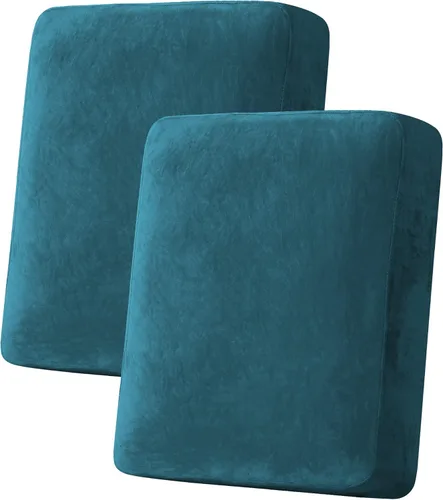 Miniatura 194 de H.VERSAILTEX - Funda de terciopelo elástica y afelpada para protección de cojines de sofá biplaza, silla o sofá, 2 piezas, tamaño grande, color gris