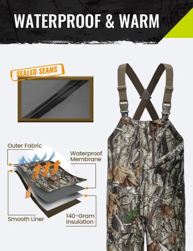 Miniatura 3 de TIDEWE Hunting Bibs Heated with Battery, Waterproof Insulated Bibs for Fishing