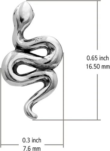 Miniatura 7 de Boma Pendientes de tuerca de serpiente de plata de ley, Plata de ley