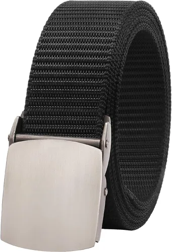 Miniatura 16 de SUOSDEY Cinturones de nylon para hombres Cinturón táctico militar de la web hebilla de metal resistente 1.5 pulgadas A-Negro