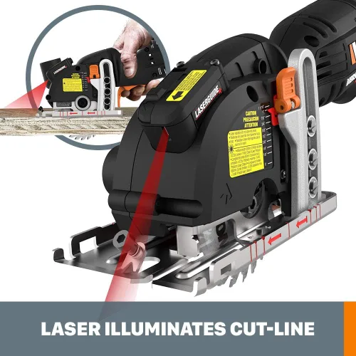 Miniatura 4 de Worx WX420L 3 Amp Versacut Sierra circular compacta eléctrica de 3-3/8 pulgadas con tecnología de guía láser