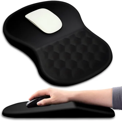 Miniatura 22 de Hokafenle Alfombrilla ergonómica para ratón con soporte para muñeca con diseño de masaje, reposamuñecas para aliviar el dolor, con espuma