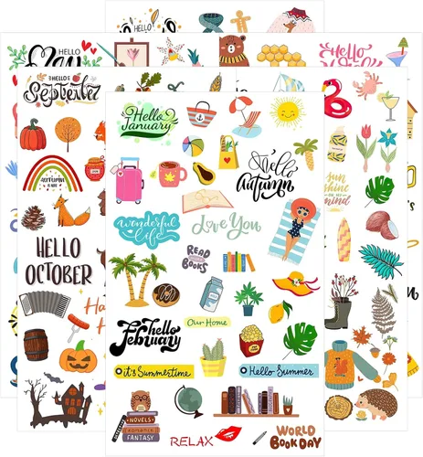 Calcomanías vintage para planificadores navideños, calcomanías temáticas de temporada para planificadores diarios y calendarios
