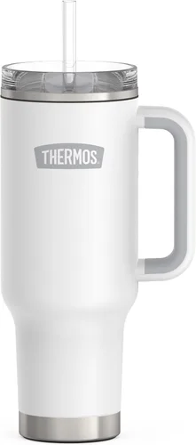 Miniatura 11 de THERMOS Taza Portavasos de Acero Inoxidable - 40 Onzas, Verde Alpino - Vaso Térmico con Tapa y Popote, Además de Cierre Deslizante Resistente a Fugas