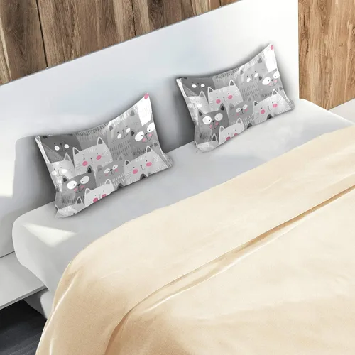 Miniatura 9 de Fundas de almohada de satén con diseño de gato transpirable para cabello y piel, sin cremallera, con cierre de sobre para sofá cama, tamaño estándar