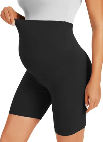 Miniatura 3 de BONVIGOR Pantalones cortos de maternidad sobre el vientre, para entrenamiento, yoga, atlético, embarazo, pantalones cortos de descanso