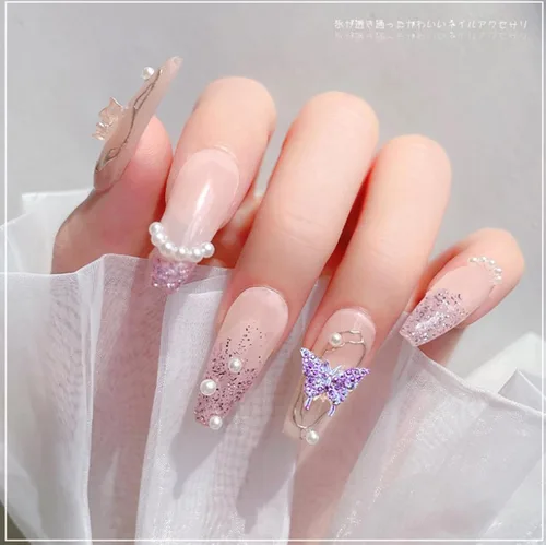 Miniatura 6 de 50 dijes de mariposa 3D – Decoración de joyas Kawaii para arte de uñas impresionantes diseños de uñas