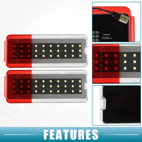 Miniatura 3 de Luz de puerta LED Panel Reflector de puerta Luz de advertencia Luz de advertencia F81Z-2523820-AA para Ford Excursion 2000-2005 Blanco Rojo LED