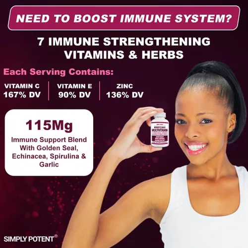 Miniatura 7 de Simply Potent Multivitamínico para mujer – 37 vitaminas y minerales con biotina, vitaminas A C D E B12, folato, zinc, magnesio, calcio y extracto