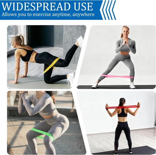 Miniatura 4 de Bandas elásticas de resistencia, bandas de ejercicio ajustables de 6 niveles para entrenamiento de cuerpo completo, bandas de fitness portátiles