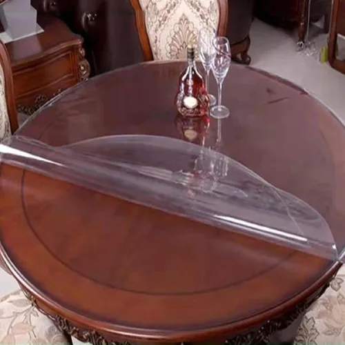 Miniatura 2 de Mantel transparente, alfombrilla de escritorio, fácil de limpiar, protector de mesa de PVC transparente, protector de mantel transparente, para mesa