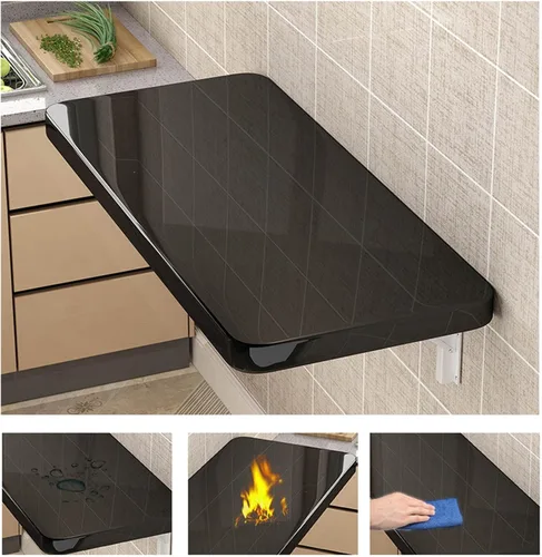 Miniatura 6 de Mesa plegable de hojas colgantes para montaje en pared, escritorio plegable de alta resistencia para espacios pequeños, escritorio, hogar, oficina