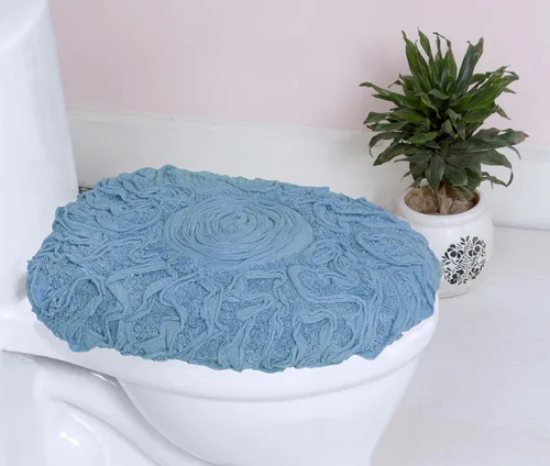 Miniatura 105 de Home Weavers Bell Flower Collection - Tapetes de baño copetudos 100 % algodón, extrasuaves y absorbentes, antideslizantes, lavables a máquina, lino