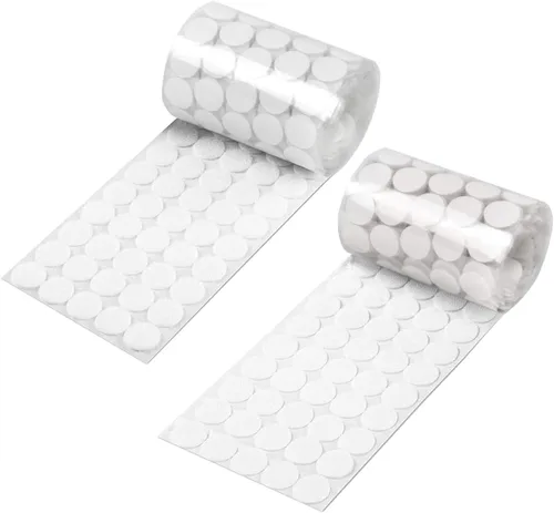 Puntos autoadhesivos, 350 unidades (175 pares) de 0.59 pulgadas de diámetro de nailon con gancho trasero adhesivo fuerte, tiras de bucle de 0.59