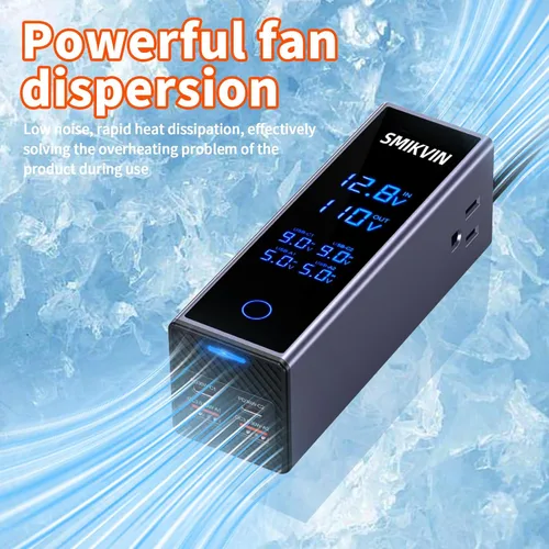 Miniatura 5 de Inversor de corriente para automóvil de 300 W, convertidor de 12 V a 110 V CA con 2 salidas de CA y 4 puertos USB (2 PD 36 W + 2 QC3.0 30 W)