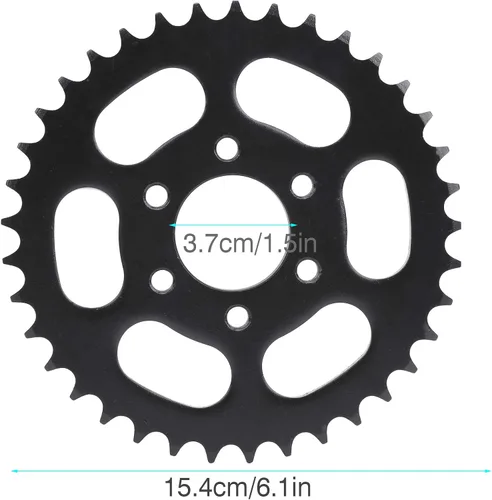 Miniatura 3 de Keenso Piñón trasero 37T, 428 37 diente piñón trasero de acero de alta resistencia de la rueda dentada trasera para la vespa eléctrica