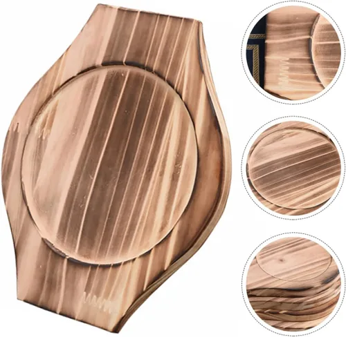 Miniatura 6 de BESTonZON Bandeja de madera para salvamanteles de hierro fundido
