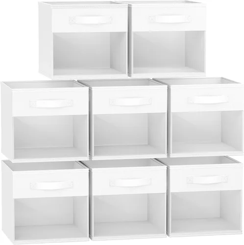 Miniatura 11 de DIMJ Cubo de almacenamiento, 6 paquetes de contenedores plegables con asas, contenedores de tela para organización, cubos organizadores