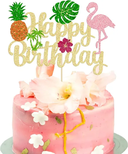 Miniatura 15 de 24 piezas inspiradas en Mo para cupcakes de cumpleaños con purpurina de hoja de palma, flor de moana, decoración de fiesta de cumpleaños hawaiana