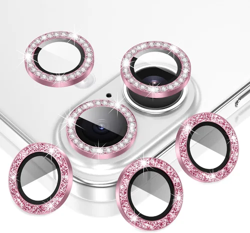 Miniatura 27 de AGVEE Paquete de 6 protectores de lente de cámara para iPhone 14 Pro de 6.1 pulgadas/14 Pro Max de 6.7 pulgadas, con diamantes brillantes y anillo