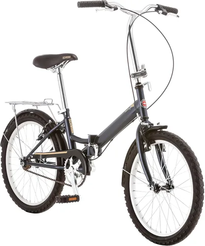 Schwinn Bicicleta plegable para adultos, ruedas de 20 pulgadas, estante de transporte trasero, bolsa de transporte, varios colores