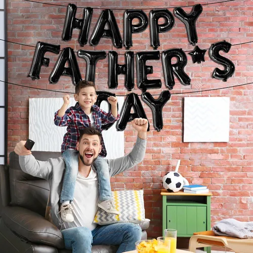 Miniatura 5 de Katchon, Globo de feliz día del padre – 16 pulgadas Cartel de feliz día del padre para decoraciones del día del padre Cartel del día del padre