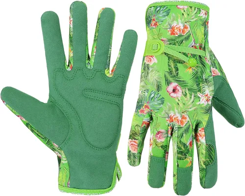 Miniatura 17 de HANDLANDY Work Gloves for Women, Breathable Leather Gardening Glove for Yard Maintenance, Hand Protection with Touch Screen Rosa claro