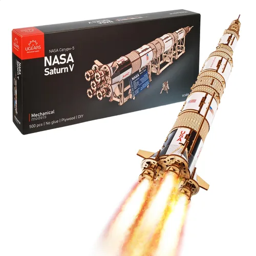 Miniatura 8 de UGEARS Descubrimiento del transbordador espacial de la NASA - Modelos de madera para construir para adultos - Kit de modelo de transbordador