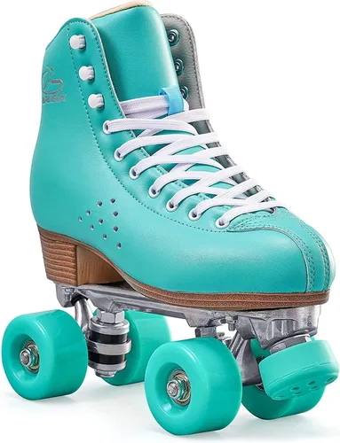 Miniatura 13 de PAPAISON Patines de ruedas para mujeres y hombres, de lujo de 2 capas de microfibra de cuero de doble fila - Patines clásicos de ruedas para niñas