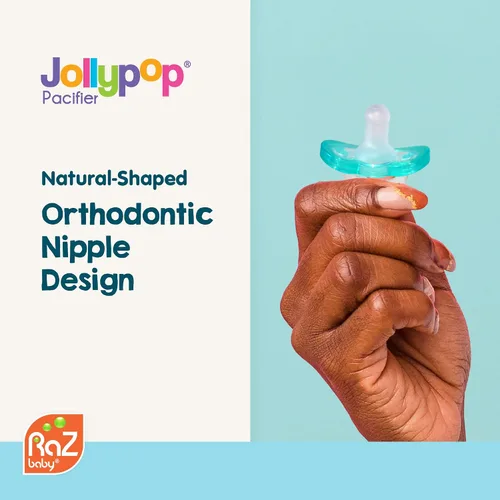 Miniatura 3 de RaZbaby JollyPop - Chupete con chupete desmontable para bebé, RaZbuddy para todas las edades, 100% silicona de grado médico fabricado en Estados