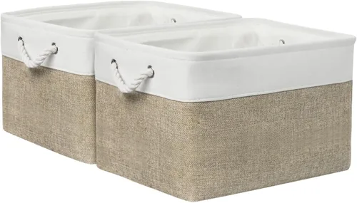 Miniatura 8 de Cesta de organización y almacenamiento para estantes - Paquete pequeño de 6 cestas de almacenamiento de tela plegables para organizar con asa