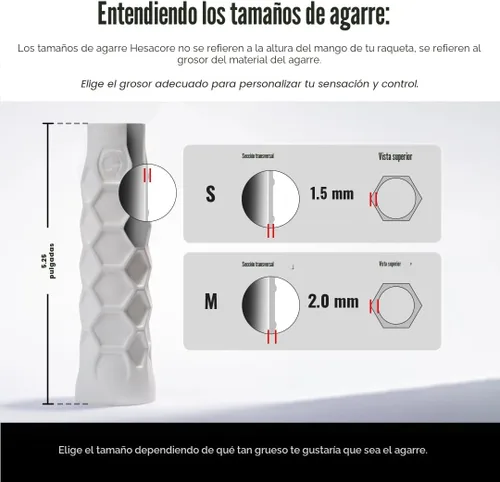 Miniatura 2 de Hesacore Agarre de paleta de pickleball - 5.25 pulgadas - Tacto regular - Soporta codo de tenis, mejora la fuerza de agarre, reduce la vibración