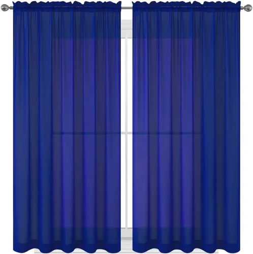 Miniatura 25 de WPM - Cortinas traslúcidas de gasa transparente con bolsillo para barra, 2 paneles de cortinas traslúcidas para dormitorio, cocina, sala de estar