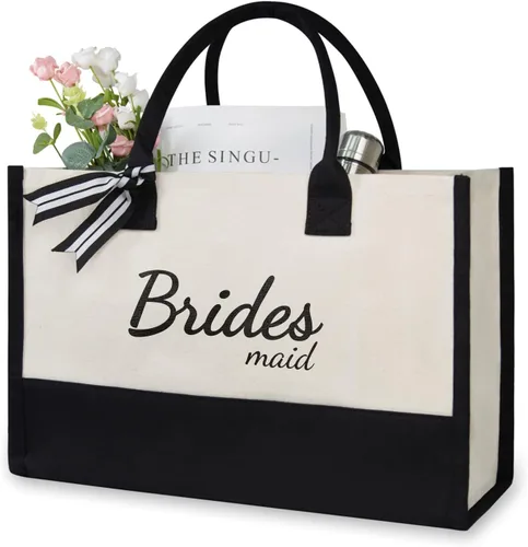 Miniatura 43 de TOPDesign Canvas Tote Bag, Bridal Shower Gifts for Bride, Wedding Bachelorette Bride Gifts Shoulder Bag