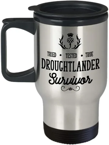 Droughtlander Survivor Taza de viaje Outlander regalo para abanico regalo para ella regalos de Navidad para mujeres divertido Outlander tazas de té