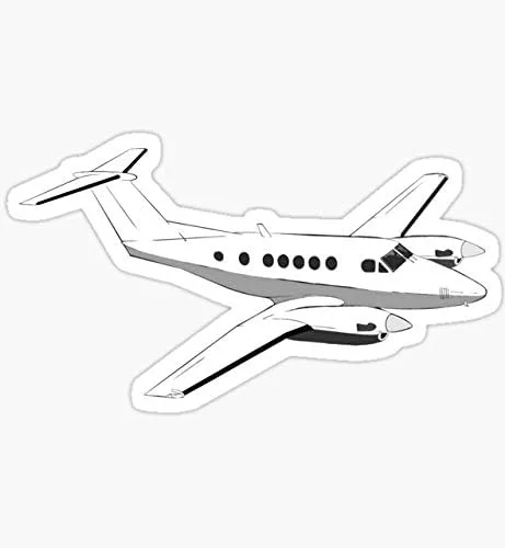 Beechcraft King Air 200 - Aeronave turbohélice de transporte empresarial corporativo - Adhesivo adhesivo para automóvil, pared, laptop, celda,