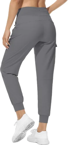 Miniatura 24 de RlaGed - Pantalones tipo cargo de senderismo para mujer, pantalones deportivos ligeros, de secado rápido, resistentes al agua, para pesca y al aire