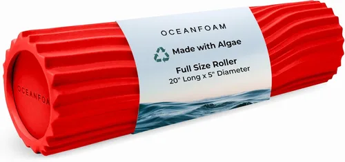 Miniatura 19 de Oceanfoam Tidal Roller - Azul Marino Oscuro - Rodillo de espuma para masaje muscular para dolor de espalda y estiramiento - Textura de onda ancha