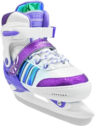 Miniatura 8 de Patines de Hielo Ajustables, Patines de Hielo de Cuchilla Lisa para Edades 3-12, Patines de Hielo con Forro Cómodo para Principiantes Niños y Niñas