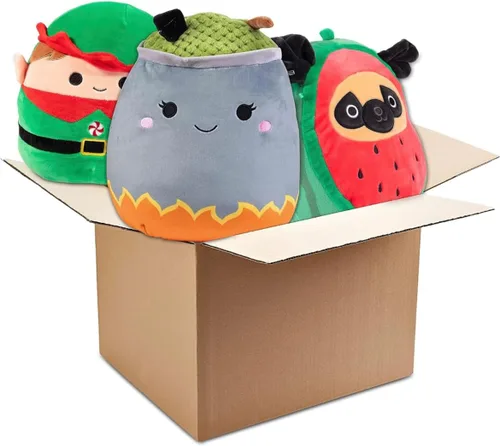 Squishmallows Mystery - Paquete económico de 3 estrujables de 10 y 8 pulgadas, obtén un peluche grande y dos pequeños de Jazwares por menos, juguete